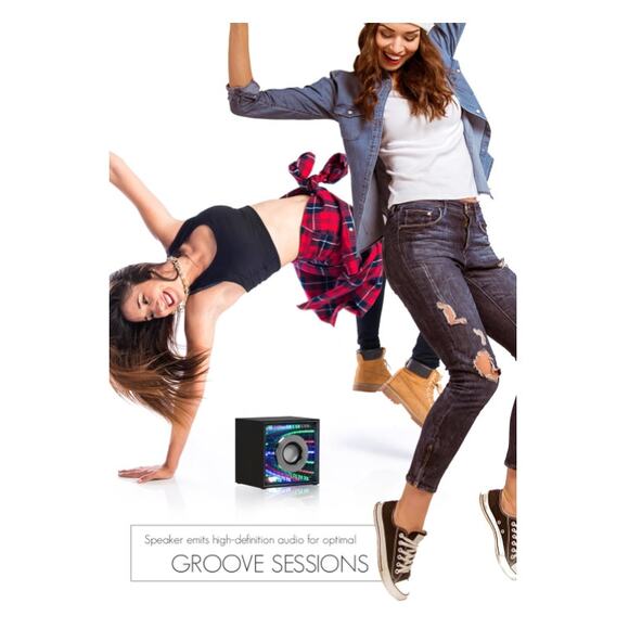 Sharper Image SBT636BK Infinity Lights Mirror Bluetooth Wireless Speaker - Picture 3 of 10